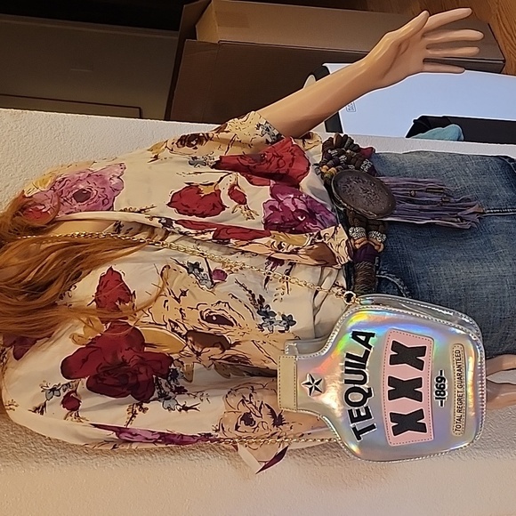 Holographic Tequila Bottle Crossbody Bag - Picture 12 of 12